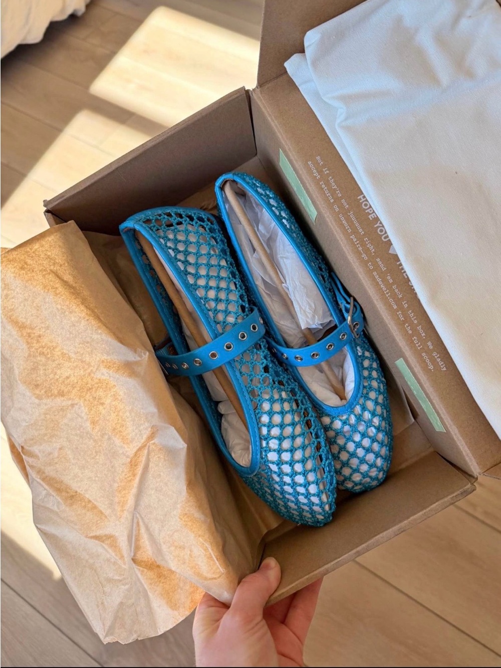 Madewell Turquoise Blue Mesh Mary Jane Flats